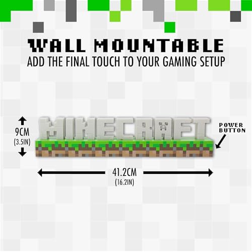 Minecraft Logo Light - Battery or USB Operated - 2 Light Modes - Officially Licensed Merchandise - Gadget - Immagine 2