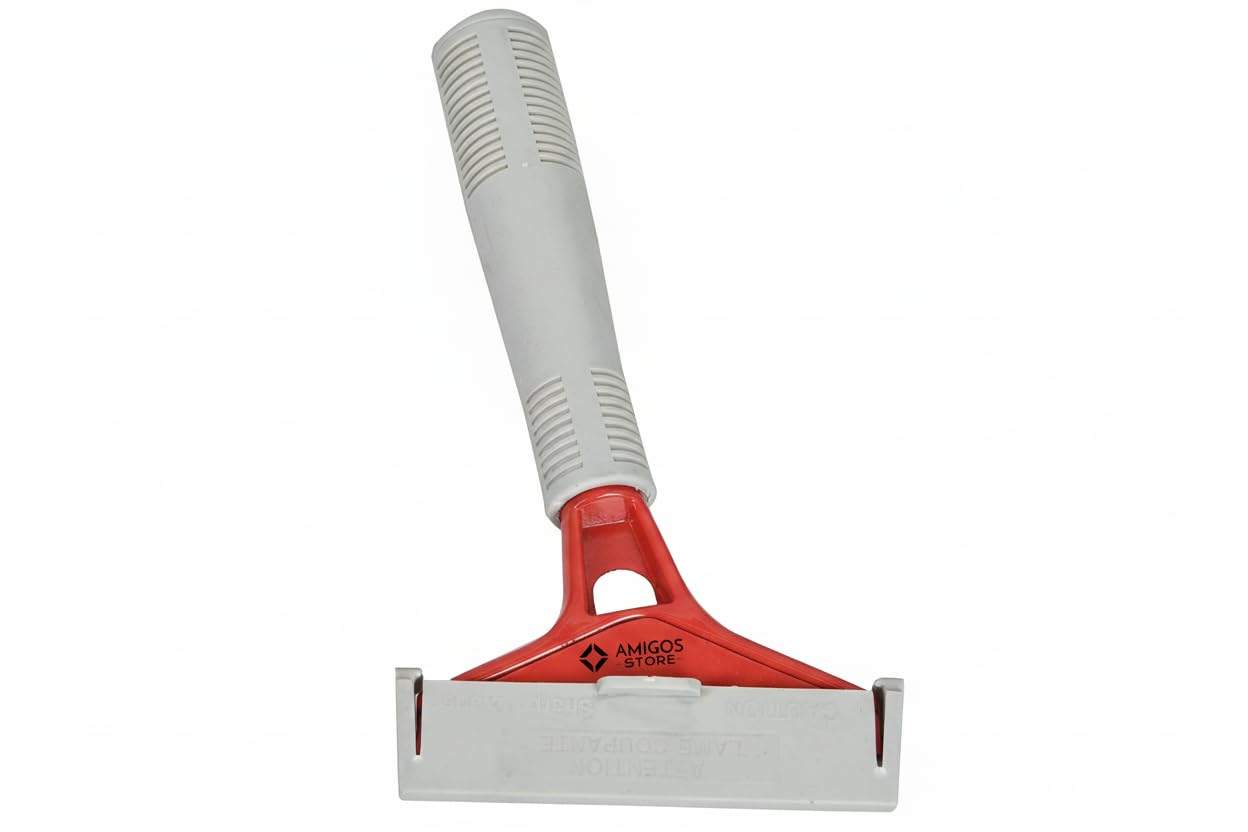 Floor & Wall Scraper with Heavy Duty ABS Plastic Handle – Red & Grey