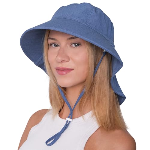 Image of JAN & JUL Water Resistant Sun Hat with UV Protection and Neck Flap for Men and Women