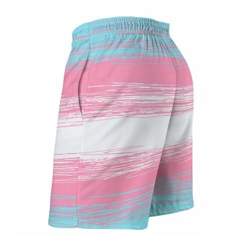 Transgender Flag Men's Swim Trunks Quick Dry Beach Shorts with Mesh Lining Pockets4