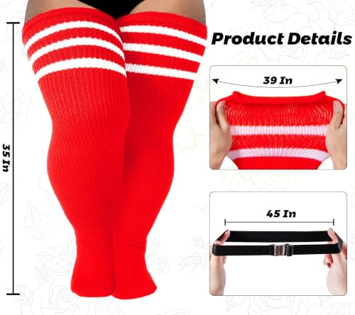 Image of LOUSGUTA Plus Size Thigh High Socks for Thick Thighs- Extra Long Womens Cable Knitted Over Knee High Leg Warmer