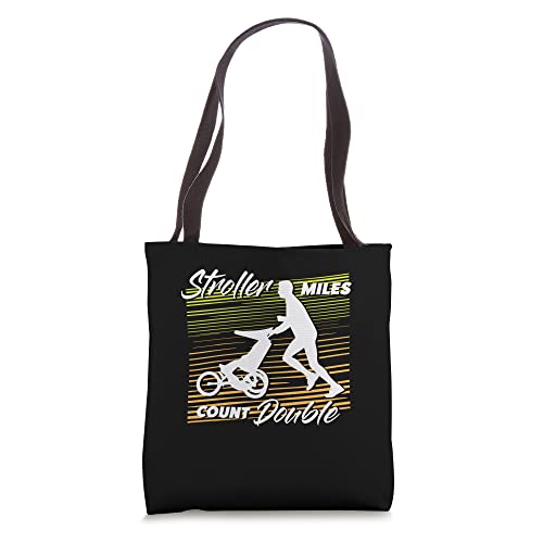Funny Stroller Miles Count Double Running Jogging Tote Bag
