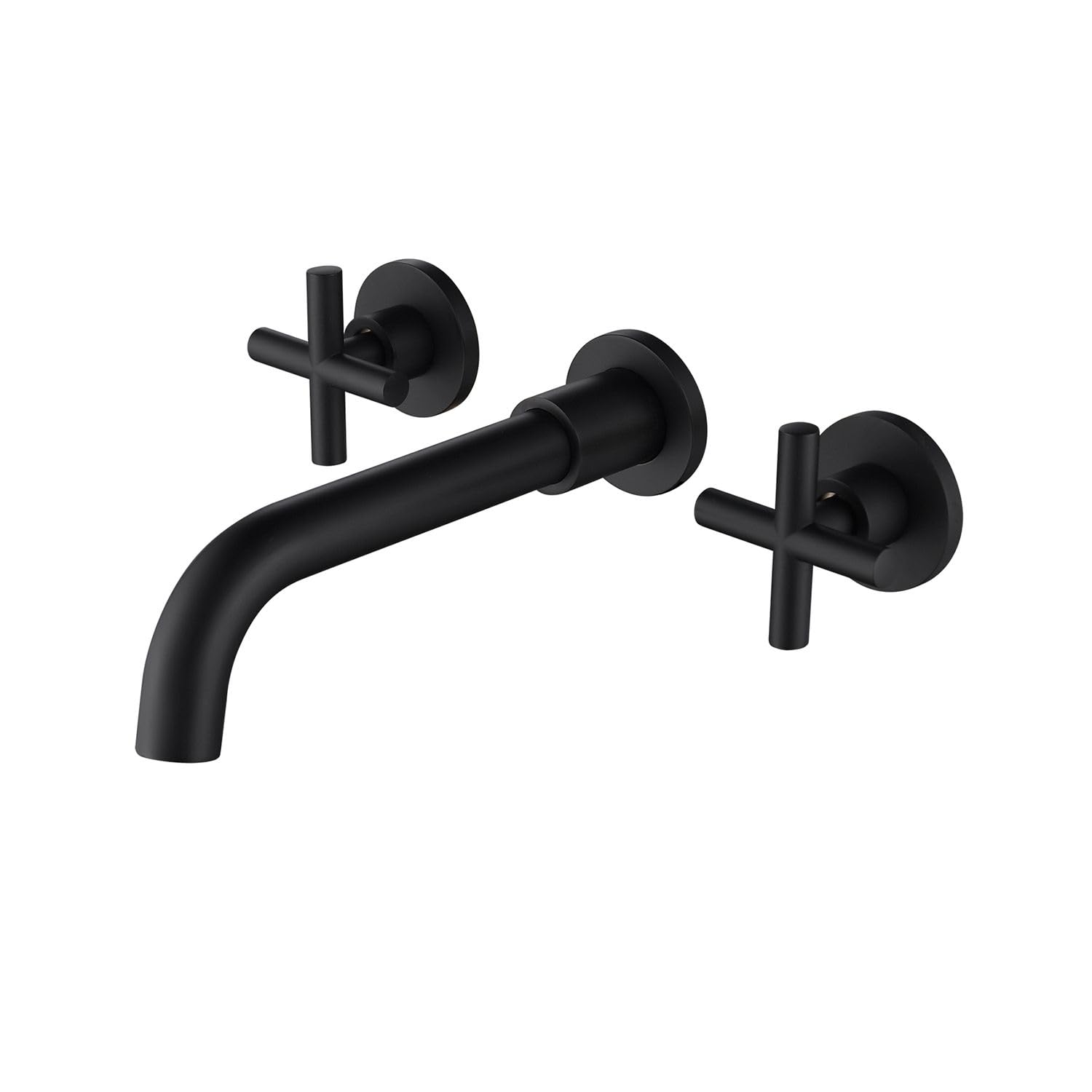 Grifo de lavabo de pared negro mate moderno para baño elegante