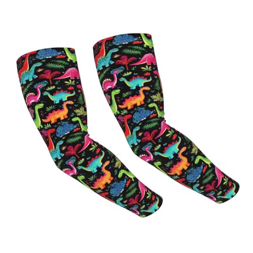 Guiteinyi Dinosaur Cooling Arm Sleeves Hands Sun Protection Arm Sleeve Glove For Men And Women Sports Running Gardening