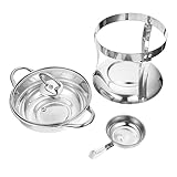 Encender chimenea con gel 32 SUPVOX 1 Juego Olla Caliente Más Cálido Accesorios Para Acampar Parrilla Horno De Cabaña Estufa Eléctrica Olla De Horno Con Tapa Utensilios De Cocina Para Acampar Acero Inoxidable Silver