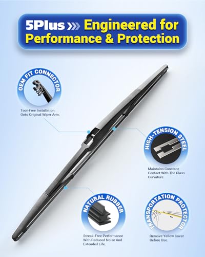 Image of 5 PLUS 16 inch Rear Wiper Blade Replacement for Lexus 2024-2010 RX350 /2024-2023 RX350h /2022-2010 RX450h BACK Windshield Wiper Blade,OEM Quality Original Equipment Replacement