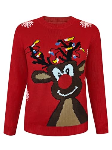 Ugly Christmas Sweater Women Men Sweatshirt Funny Cute Santa Xmas Graphic Tees Christmas Sweaters New Years Eve Holiday Party Vacation Outfits Women Fall Clothes Fashion Must Have Winter Clothing Tops