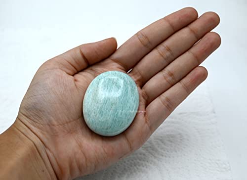 Image of Crystal Heaven Certified Amazonite Palm Pebbles Stones For Anxiety Stress Relief Massage-Aaa Grade Original Healing Gemstone Agate Palm Stone For Yoga Meditation Spiritual Reiki Feng Shui