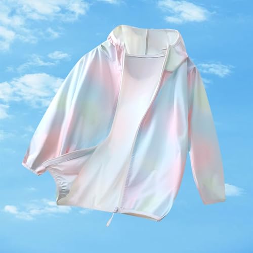 Kids Zip-Up Cooling Sun Shirt Hoodies Girls Boys UPF50+ Sun Protection Loose Hooded Jacket Summer Outfits for 3-16 Years2