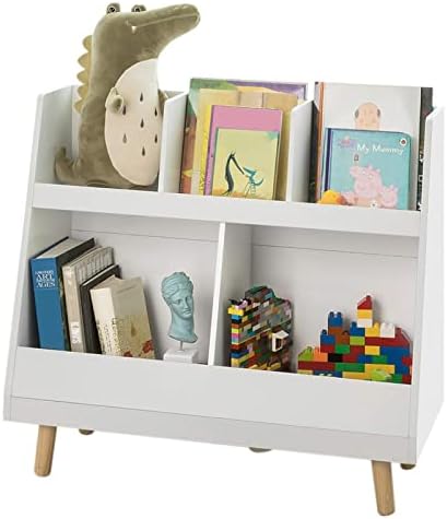 Haotian KMB19-W, Children Kids Bookcase with 5 Compartments, Storage Book Shelf, Storage Display, Rack, Organizer, Holder