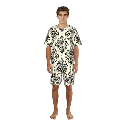 Pyjama d'été léger pour hommes : tenue décontractée à la maison en style asiatique