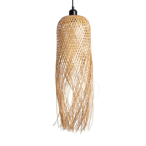 LEDKIA LIGHTING Lámpara Colgante Bambú Kawaii Textil Negro E27
