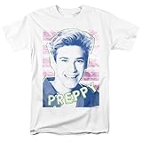 Popfunk Saved by The Bell Zack Morris Preppy Unisex Adult T-Shirt - XL - White