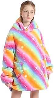 Blanket Hoodie - Wearable Oversized Fleece Blanket with Hood, Snuggle Hoodie with Sleeves and 2 Large Pockets - Thick, Extra Warm, Long, Comfy, Cozy - Unisex - One Size Fits All for Adults or Kids
