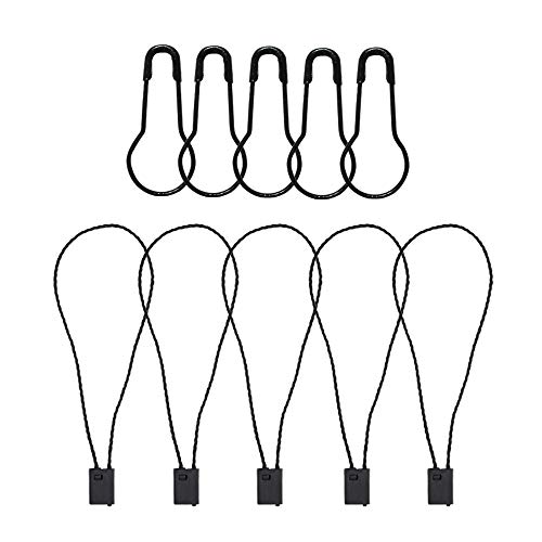 500 Pcs 7 Inch Hang Tag Fasteners Black Nylon Strings and 500 Pcs 0.85 Inch Black Metal Ground Safety Pins Clothes, Lock Pin Security Loop for Retail Store Clothing Accessory Price Pins by HDST-HOME - Used condition - US$10.75
