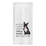 uinwk French Bulldog Kitchen Towels - French Bulldog Gifts for Women, Gifts for French Bulldog Lovers, No Kitchen is Complete Without a French Bulldog Dog Hand Towels Dish Towels, 16x24
