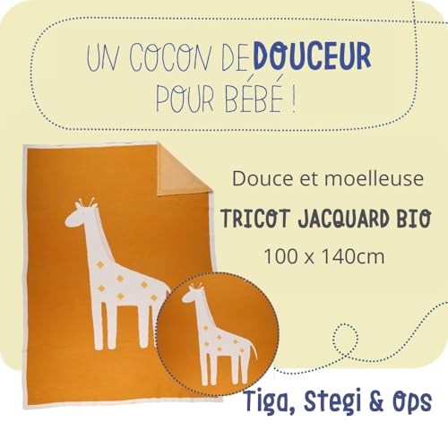 Couverture jacquard Noukie's ocre, un doux cocon pour votre bébé - 2