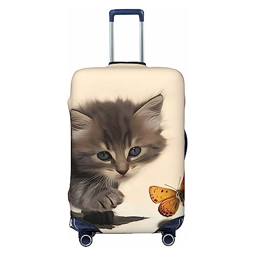 Housse de bagage avec fermeture éclair motif chat papillon DEHIWI XL