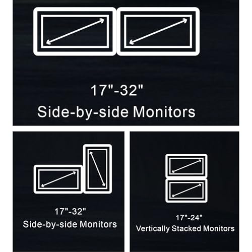 Image of NB Ergonomic 17-32 inch Monitor Desk Arm 360 Degree Movement Heavy Duty 2-12 kgs Load Capacity (Black, Dual Arm)