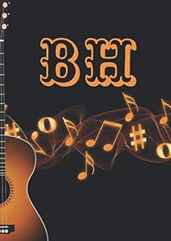 Create Your Own Guitar Sheet Music Book : With Initials BH, Size 8. 27 X 11. 69 Inches (21. 01 X 29. 69 Cm, DIN A4) [?JLPortelaP]