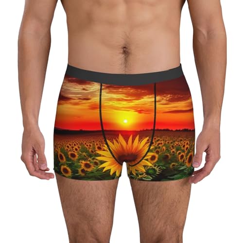 Men's Comfort Underwear, Sunset Sunflower Boxer Briefs for Men - Tagless Moisture Wicking Stretch Trunks 7