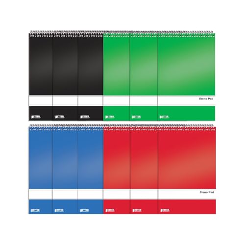 Blocs de sténographie à règle Gregg et spirale supérieure pour prise de note rapide