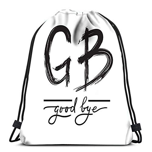 Lmtt Mochilas con cordón GB Adiós Simple Inspire Abreviaturas de Viaje Tote Escolar