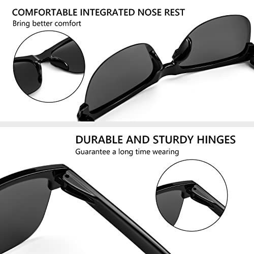 FEISEDY Polarized Sunglasses for Men Women Classic Semi-Rimless Frame Driving Fishing Sun Glasses UV Protection B91054