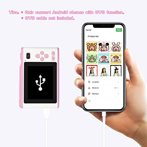 Kids Camera, 8.0MP Digital Dual Camera Rechargeable Shockproof Camcorder Camera with 2.8 Inch Touch Screen,32GB SD Card Included, Ideal Toy for 3-12 Years Old Girls Boys Party Outdoor(Pink)