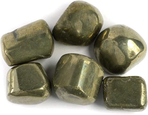 Image of Crystal Pyrite Tumble Stone | 50 gm Tumbled Gemstones | Reiki Healing Stones | Home Decor Pebbles | Aquarium Gravel | Garden & Table Decor