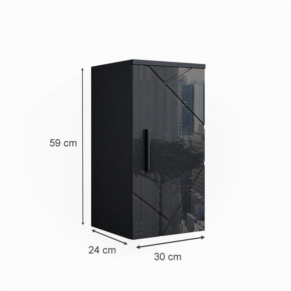 Vicco Armoire Murale Irma, Anthracite Haute Brillance, 30x59cm, adapté à la Fixation Murale et combinable avec d'autres Meubles Irma