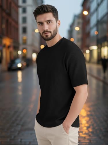 Image of Leriya Fashion Men Poly Cotton Fabric, Half Sleeve, Lightweight, Breathable, Everyday Wear, S-4XL
