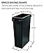 Rubbermaid Commercial Products Slim Jim Trash Can Waste Bin with Venting Channels, Black, for Kitchen/Office/Workspace, Pack of 4