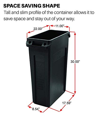 Caneca de basura rectangular Rubbermaid 23 gal negra pack 4 miniatura 6