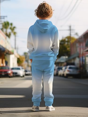 Image of boys' clothing sets, 2-Piece Hoodie & Pants Outfits for Boys Size 4-14 | Lightweight Non-Fleece Fall & Spring Clothing Sets