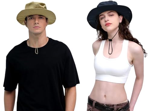 Image of Sun Hats for Men Women Bucket Hat UPF 50+ Boonie Hat Foldable UV Protection Hiking Beach Fishing Summer Safari