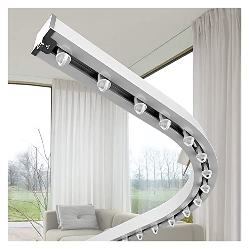 Tringle à Rideaux Blanche réglable de 1 à 8 m en aluminium pour fixation plafond