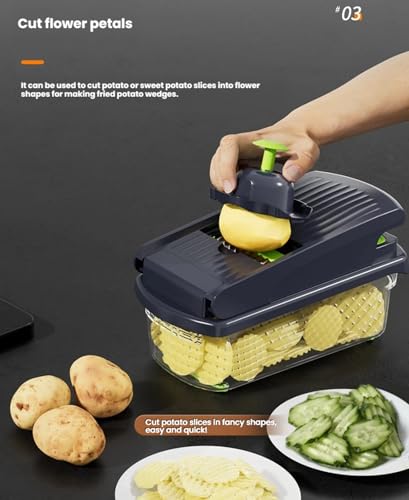 Cortadora multifuncional de vegetales con contenedor miniatura 5