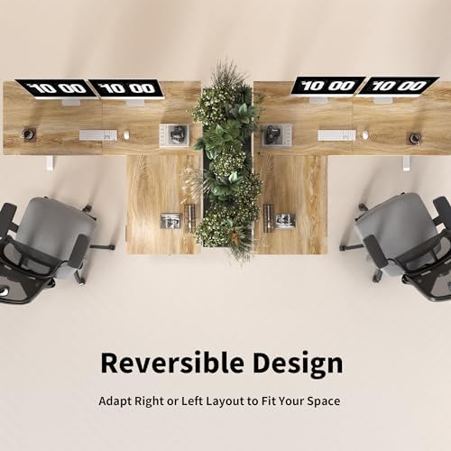 TIQLAB L Shaped 63 x 55 inch Standing Desk Adjustable Height, Electric Corner Standing Desk with 4 Drawers and Upper Shelf, Sit Stand Computer Table with Splice Board, Maple - Thumbnail 3