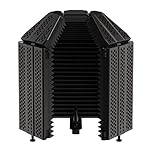 XTUGA Microphone Isolation Shield, Foldable Vocal Booth, Professional Soundproof Booth for Condenser Microphone Recording Studio Equipment
