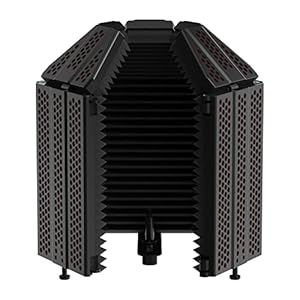 XTUGA Recording Microphone Isolation Shield with Pop Filter,High Density Absorbent Foam to Filter Vocal,Top Enclosed…