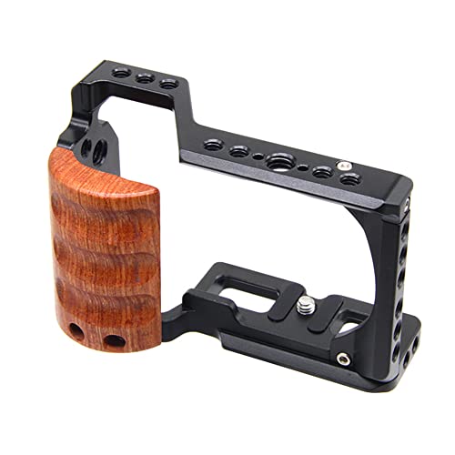 Stabilisateur de caméra en alliage d'aluminium avec poignée en bois pour cage de protection ZV-E10