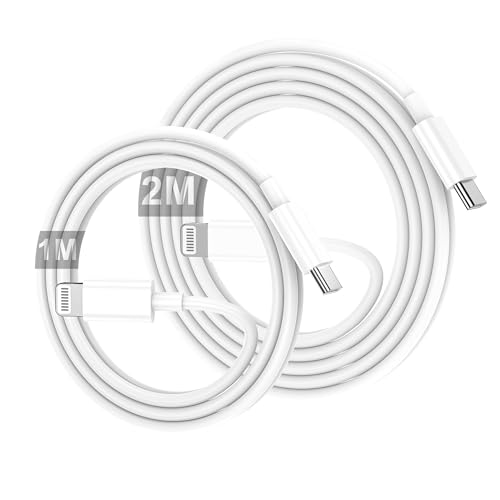 ZMHPJQ Cavo USB-C a Lightnning 1M+2M [Certificato MFi] Cavo USBC iPhone Caricabatterie Rapido Power Filo Lightning USB C per iPhone 14 13 12 Pro Max Mini/11/XS/X/8 Plus/2020 SE/iPad(2Pack)