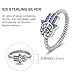 Hapour 925 Sterling Silver Ring for Women, Hamsa Evil Eye Ring with CZ Stones Hand of Fatima Eternity Rings Unique Statement Band Size 6