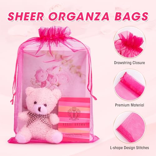 ANZNKU 50 Pcs Large Organza Bags 8x12, Small Mesh Gift Bag Drawstring Bulk by ANZNKU - Used condition - Image 3