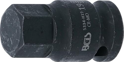 BGS 5334-H19 | Kraft-Bit-Einsatz | Länge 42 mm | 12,5 mm (1/2) | Innensechskant 19 mm