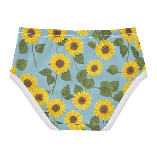 Vibrant Floral Yellow Sunflowers Girl Panties Cute Toddler Underwear Floral Cotton Cartoon Underpants Briefs 2t2