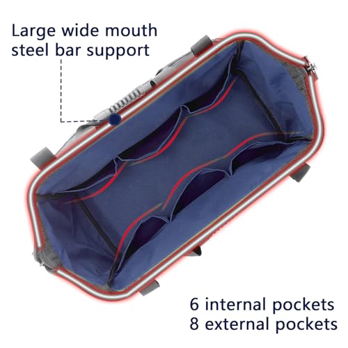 Yongzhenlite Gartenwerkzeugtasche für Damen und Herren, 40,6 cm breite Öffnung, Werkzeugtasche mit geformtem Boden und… – Ansicht 4
