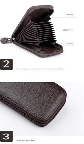 Cowhide Accordion Card Holder Leather Small Wallet4