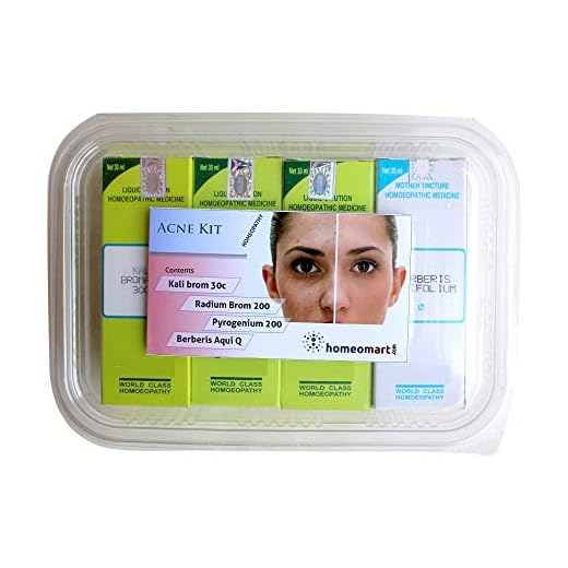 Homeomart Acne Kit, Powerful Homeo Herbal Clear Skin Formula with 4 Remedies, Stops Acne breakouts, Clears Scars, Blemishes, Blackheads